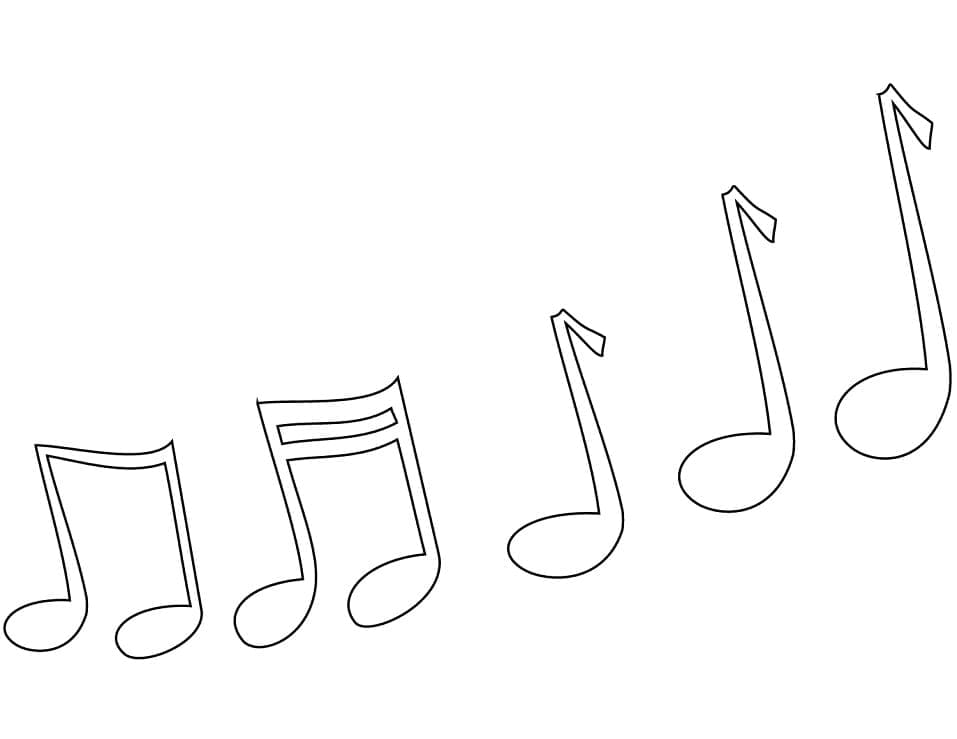 Müzik Notaları yazdır Boyama Sayfası