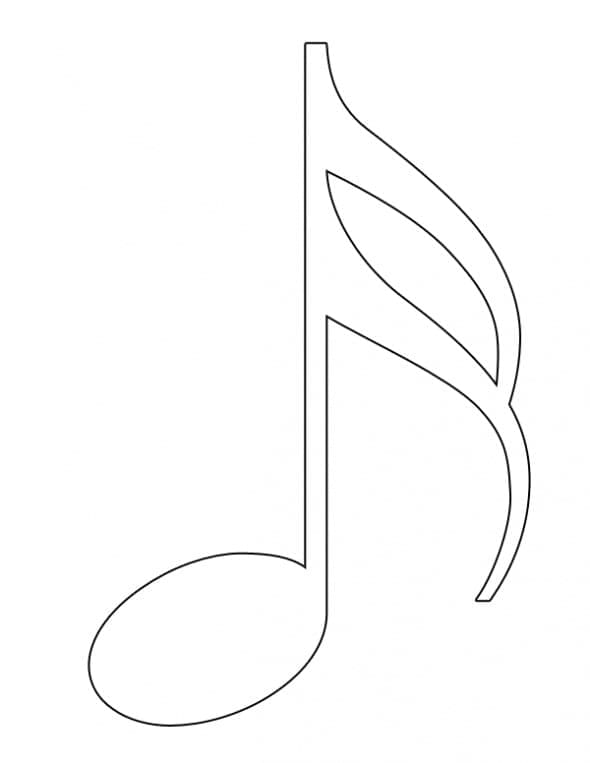Müzik Notaları yazdırmak için Boyama Sayfası