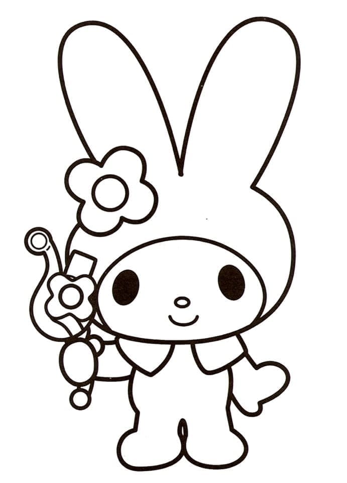 My Melody Baskı Boyama Sayfası