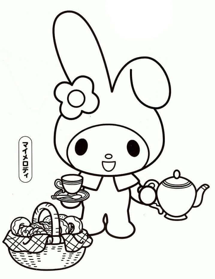 My Melody Bedava Görsel Boyama Sayfası