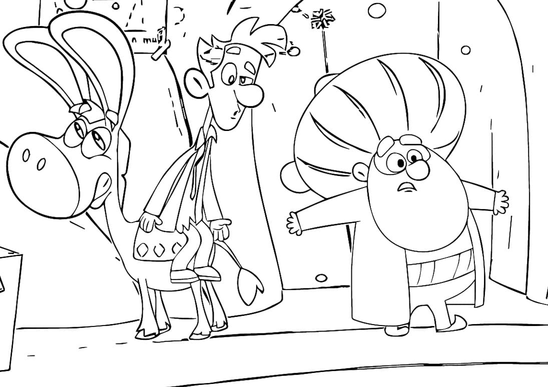 Nasreddin Hoca Zaman Yolcusu Ücretsiz Boyama Sayfası