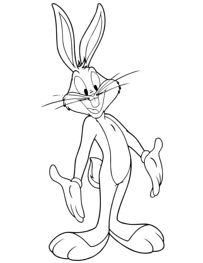 Neşeli Bugs Bunny Boyama Sayfası