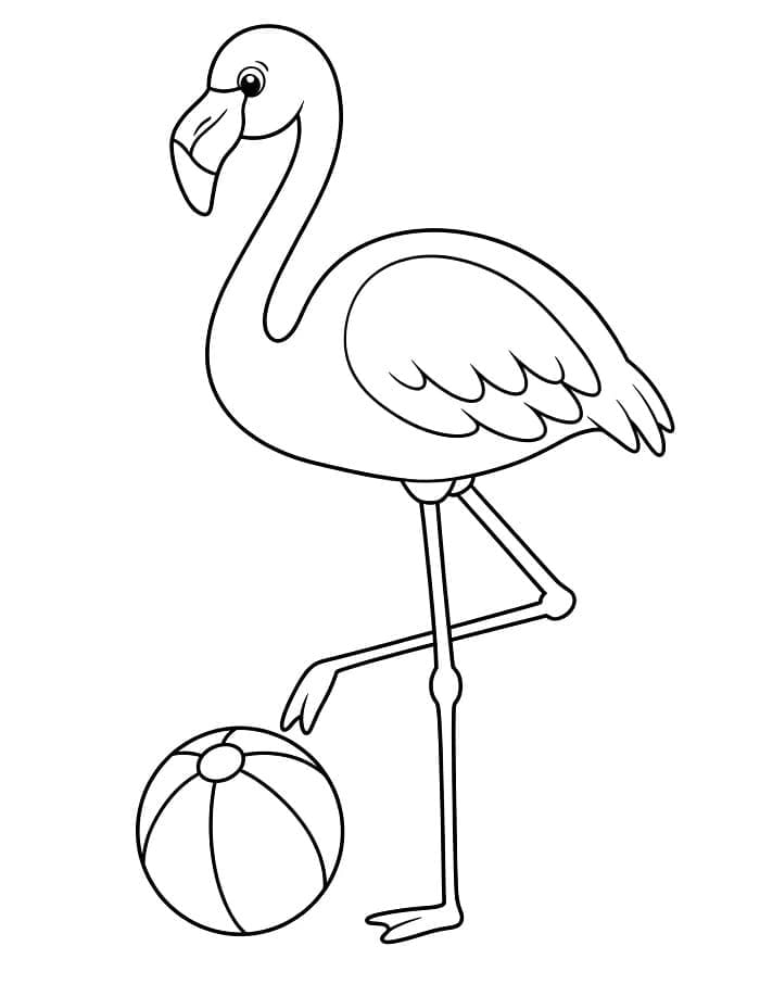 Neşeli Flamingo Boyama Sayfası