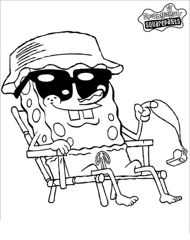 Neşeli SüngerBob Boyama Sayfası