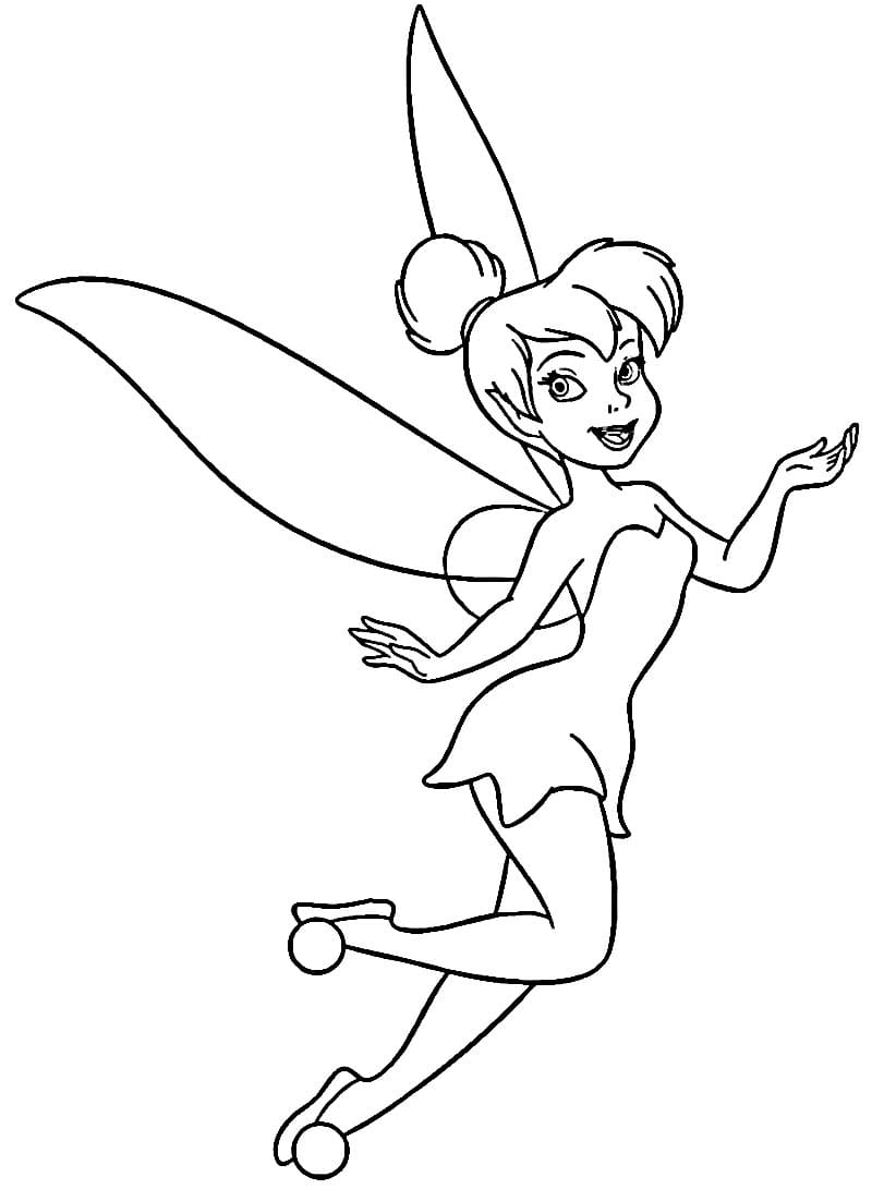 Neşeli Tinkerbell Boyama Sayfası
