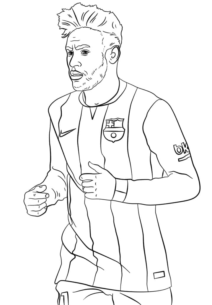 Neymar Baskı İçin Boyama Sayfası