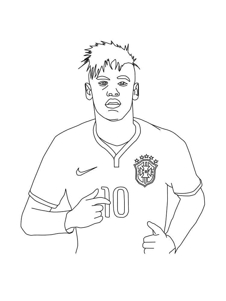 Neymar Ücretsiz Çocuklar İçin Boyama Sayfası