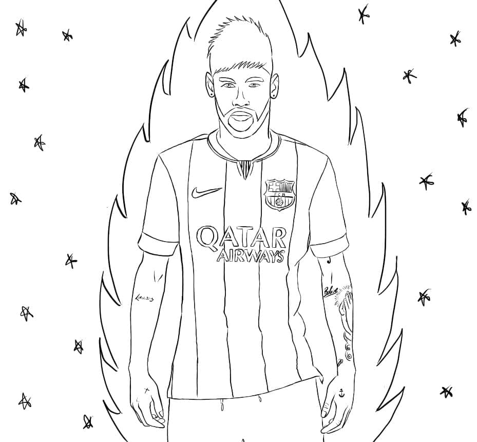 Neymar Ücretsiz Yazdırılabilir Boyama Sayfası