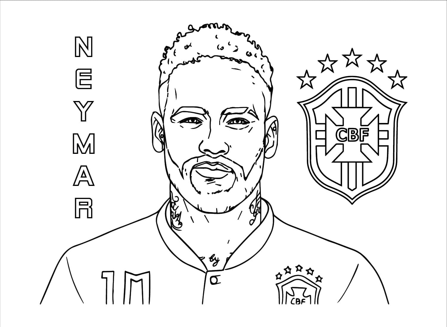 Neymar Yazdırılabilir Resim Boyama Sayfası