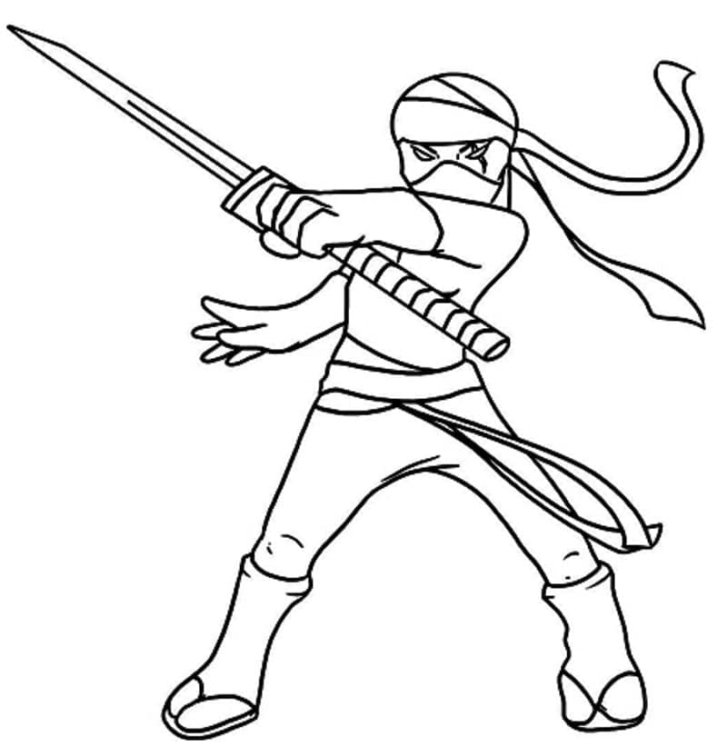 Ninja Görseli Boyama Sayfası