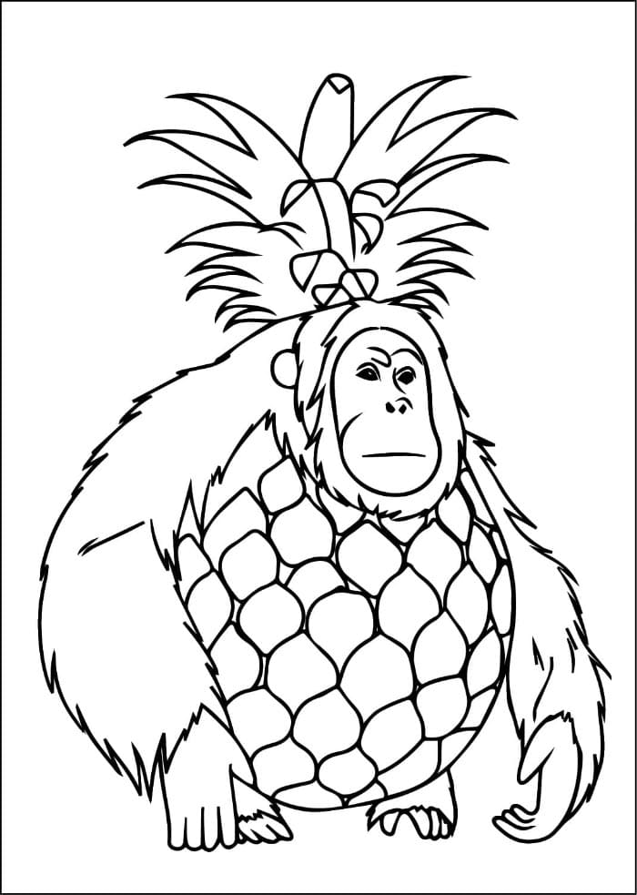 Orangutini Ananasini Brainrot Boyama Sayfası