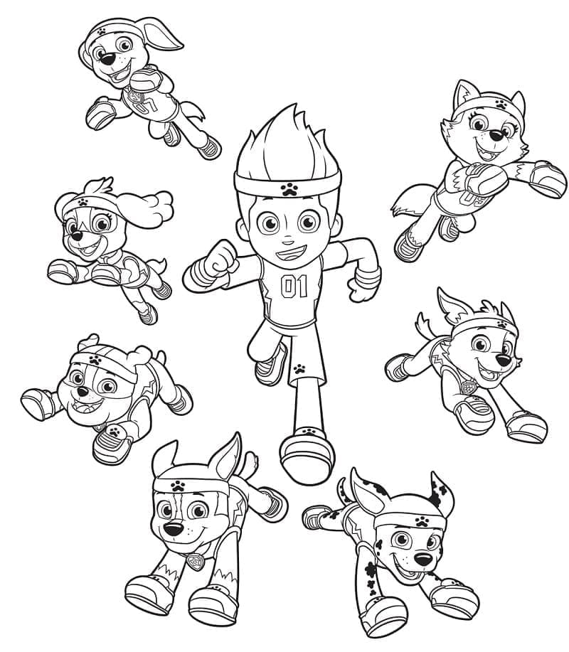 Paw Patrol yazdırılabilir görsel Boyama Sayfası