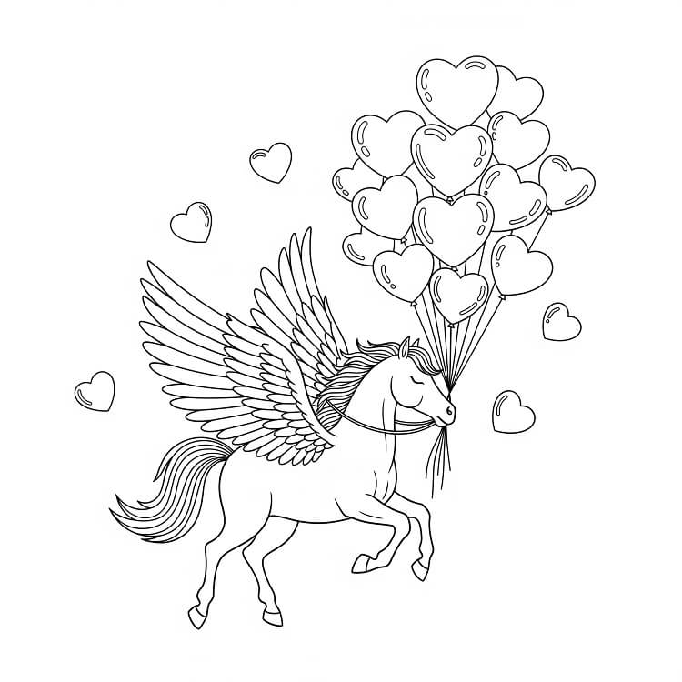 Pegasus Boyama Çalışması Boyama Sayfası