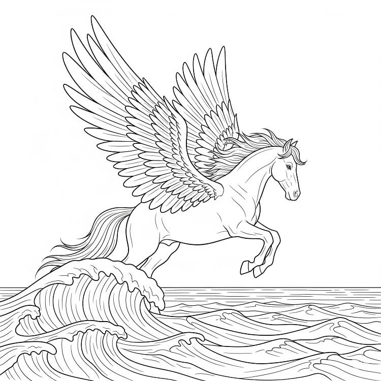 Pegasus Ücretsiz Baskı Boyama Sayfası