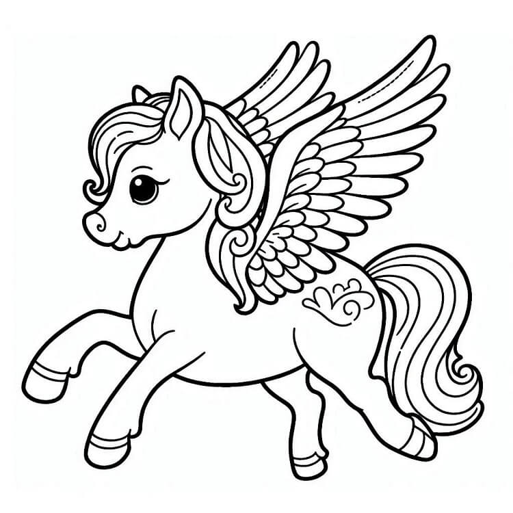 Pegasus Ücretsiz Görsel Boyama Sayfası