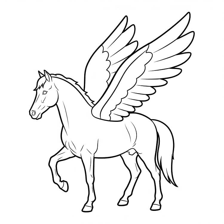Pegasus Yazdırılabilir Resim Boyama Sayfası
