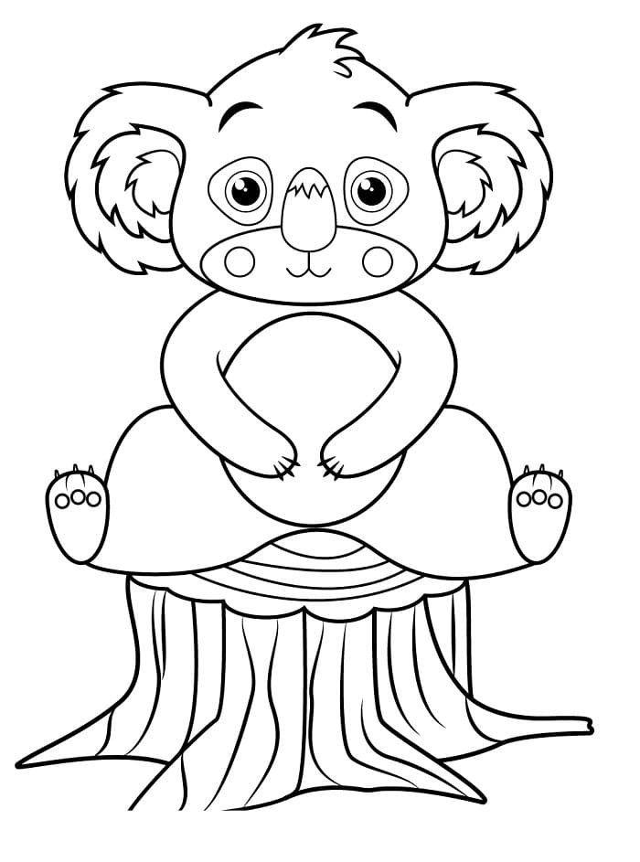 Pek Tatlı Koala Boyama Sayfası