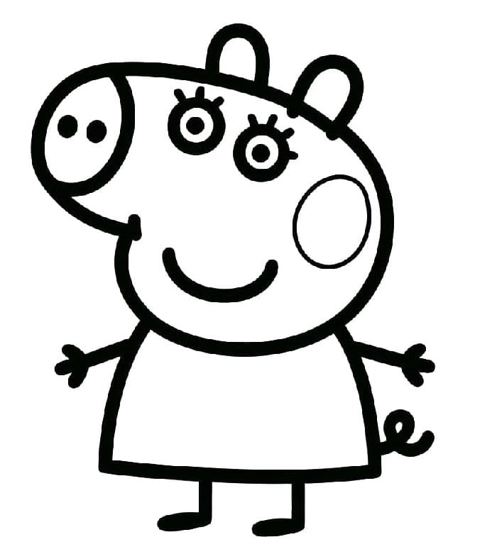 Peppa Pig Ücretsiz Görsel Boyama Sayfası