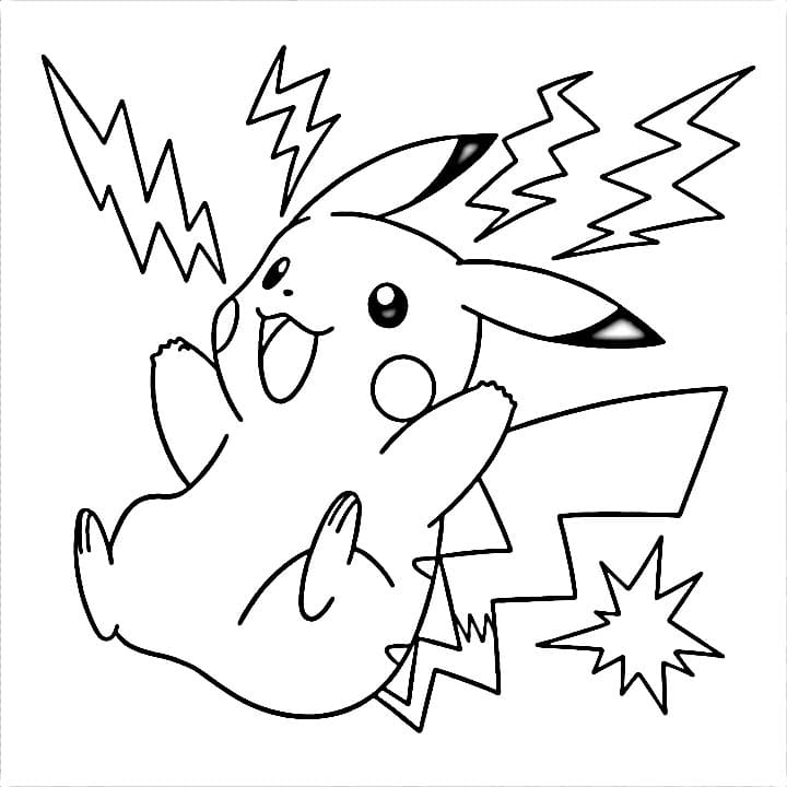 Pikachu Baskı İçin Boyama Sayfası