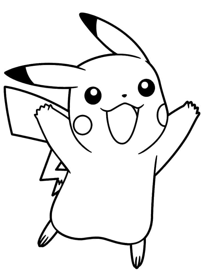 Pikachu Ücretsiz Boyama Sayfası