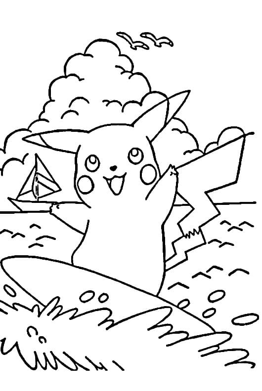 Pikachu Yazdırılabilir Çizim Boyama Sayfası