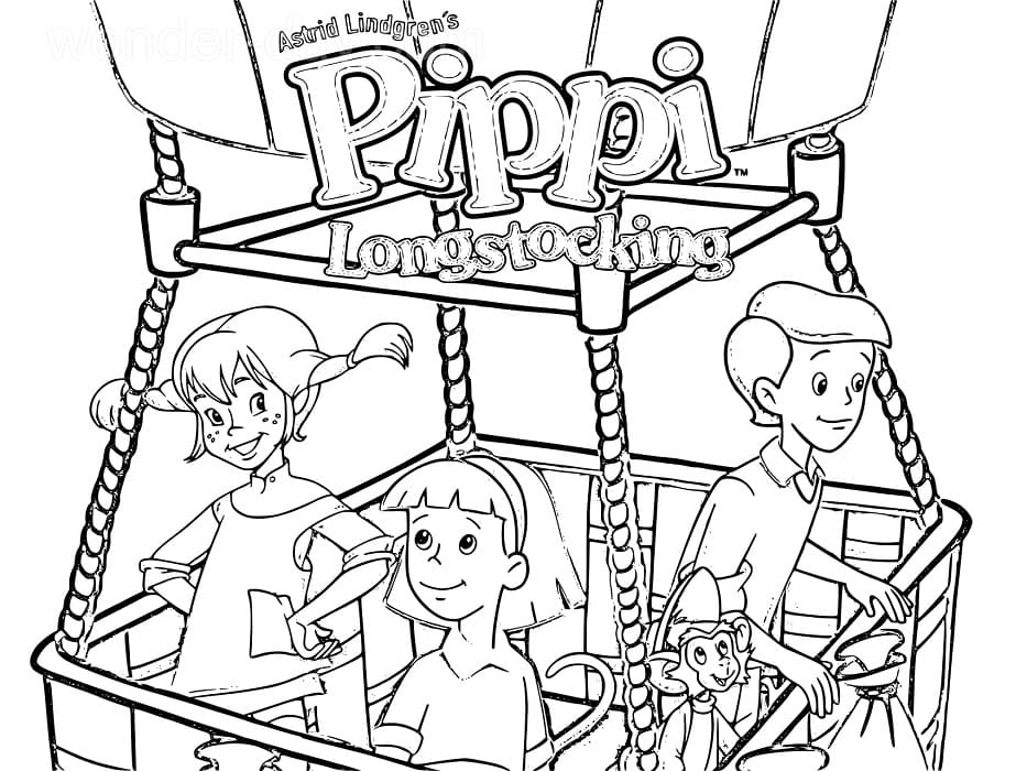 Pippi Uzunçorap Resmi Çocuklar İçin Boyama Sayfası