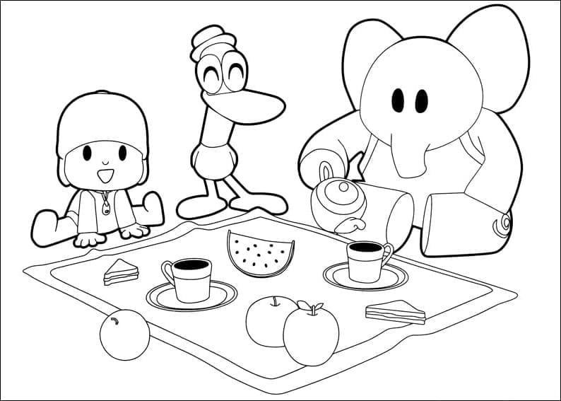 Pocoyo Ücretsiz Resmi Boyama Sayfası