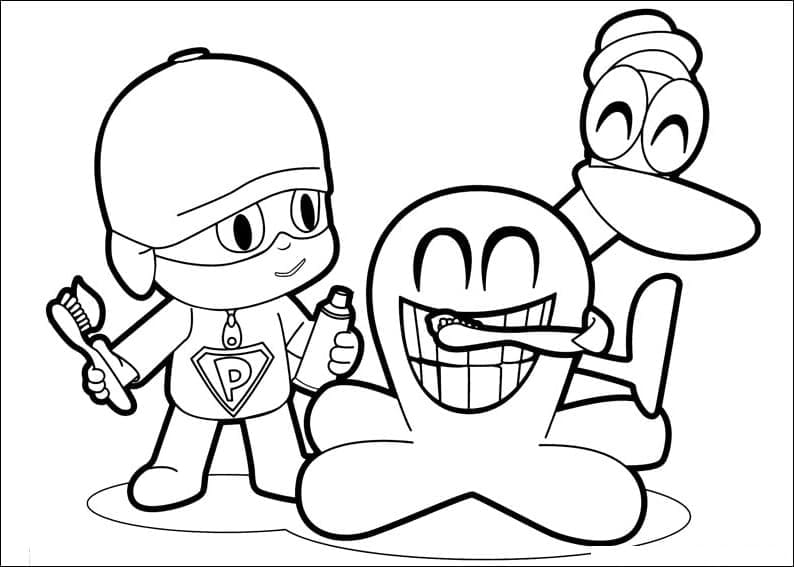 Pocoyo ve Arkadaşları Boyama Sayfası