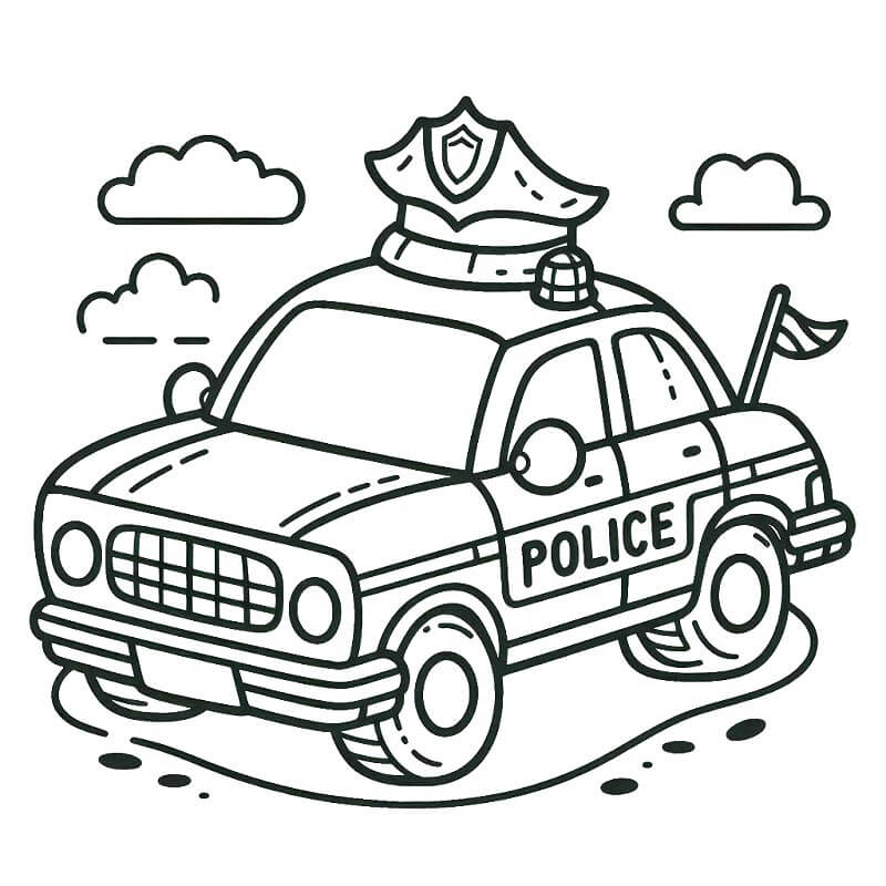 Polis Arabası Boyama Sayfaları