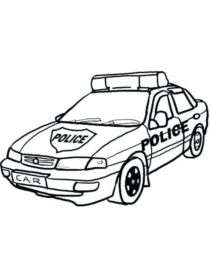 Polis Arabası Basılabilir İmaj Boyama Sayfası