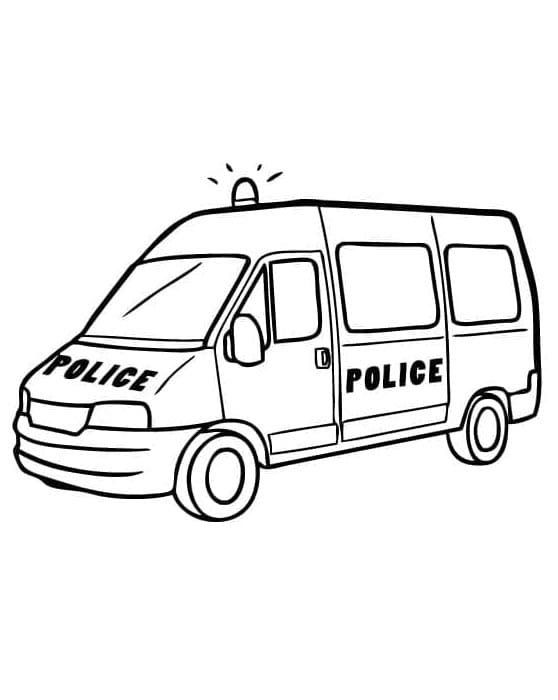 Polis Arabası Ücretsiz Boyama Sayfası