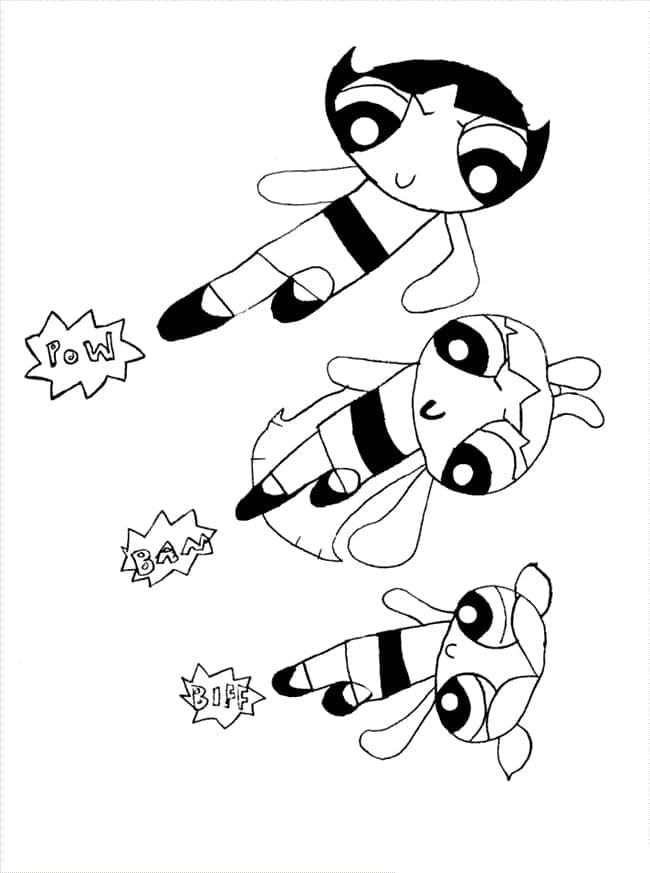 Powerpuff Girls Görseli Boyama Sayfası