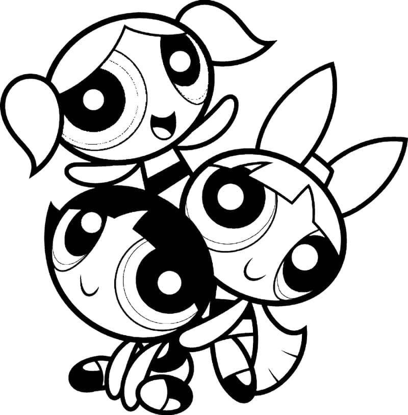 Powerpuff Girls Yazdırılabilir Görsel Boyama Sayfası
