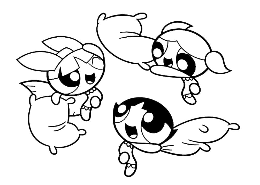 Powerpuff Girls Yazdırılabilir Resim Boyama Sayfası