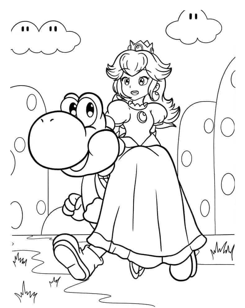 Prenses Peach Boyama İçin Boyama Sayfası