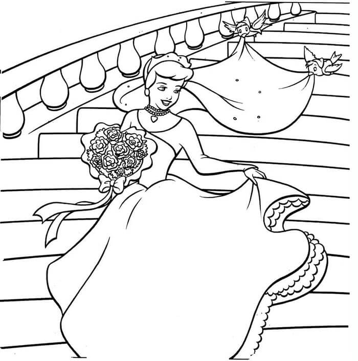 Prenses cinderella Boyama Sayfası