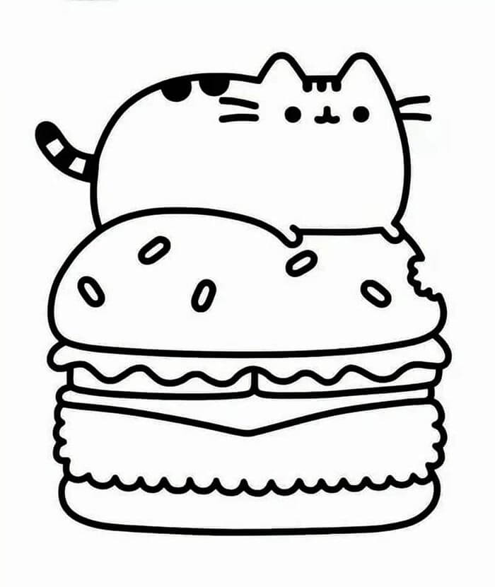 Pusheen (7) Boyama Sayfası