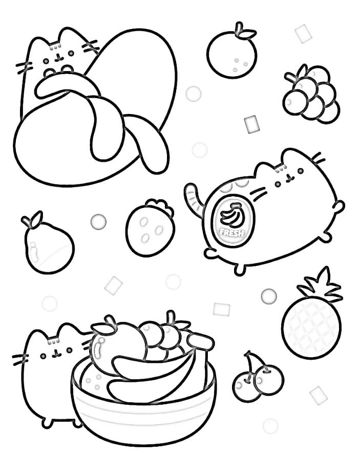 Pusheen görsel Boyama Sayfası