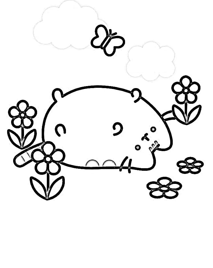 Pusheen renklendirme Boyama Sayfası