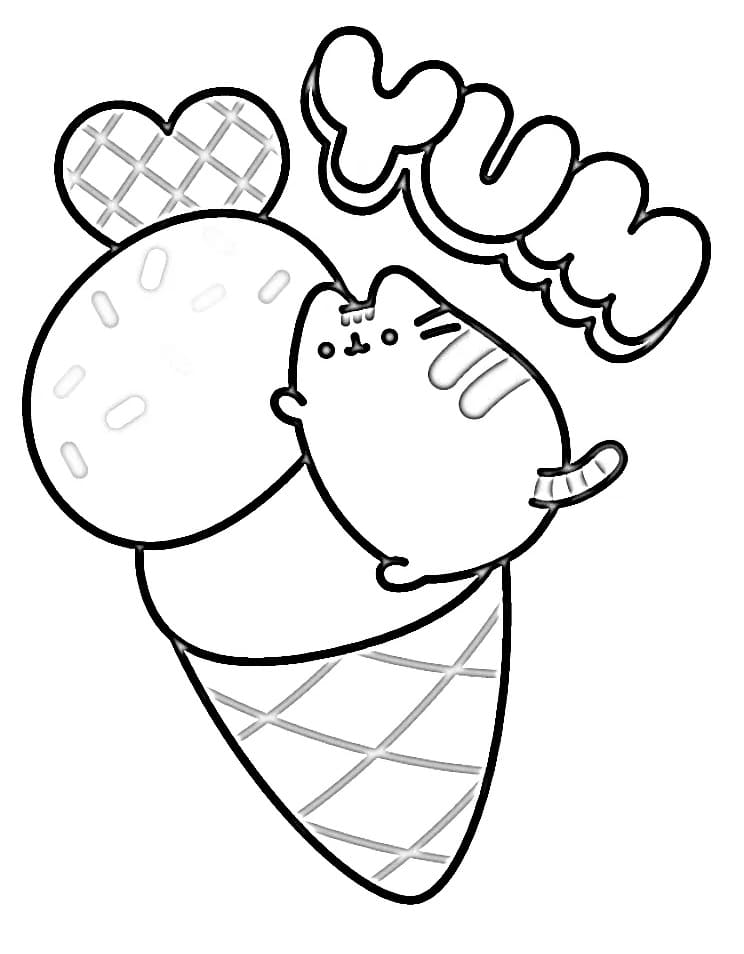 Pusheen ücretsiz görsel Boyama Sayfası