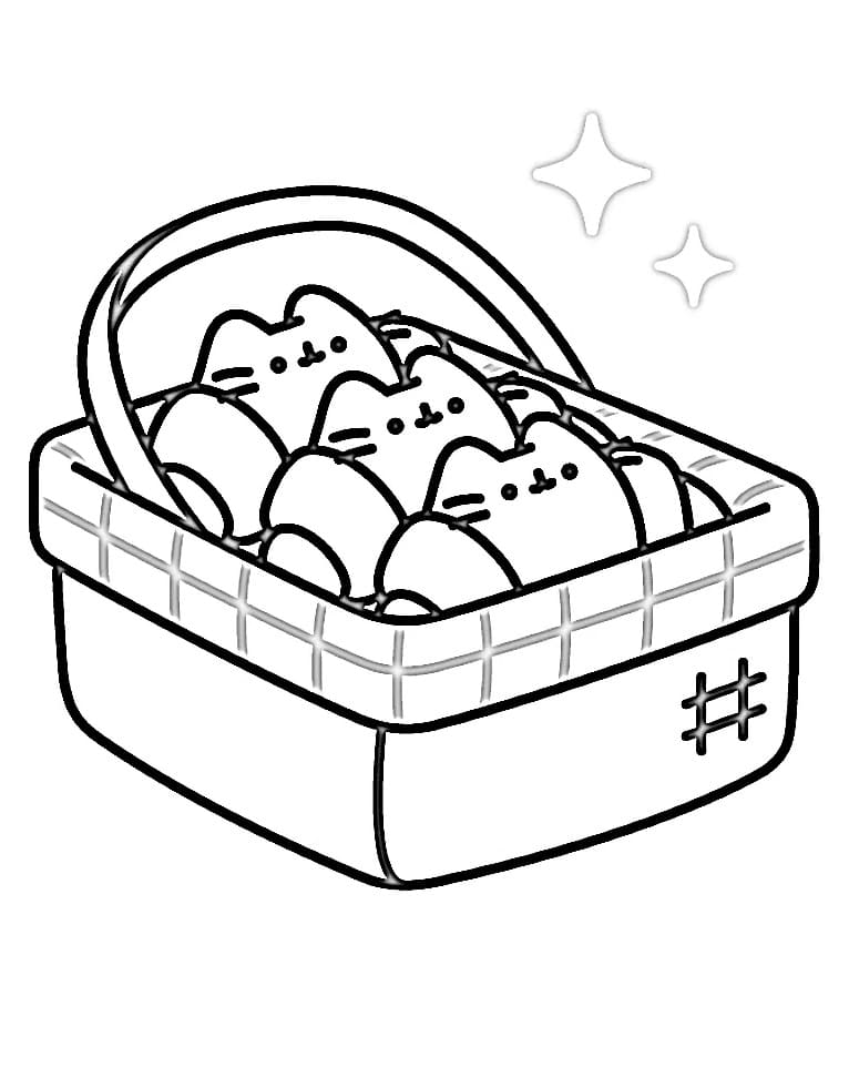 Pusheen yazdırılabilir görsel Boyama Sayfası