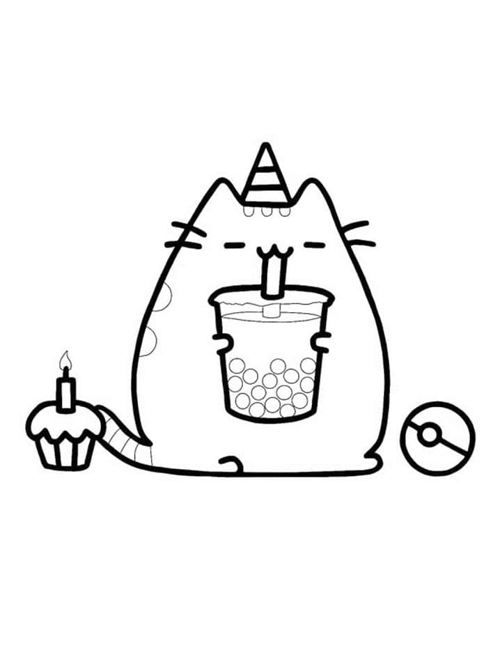 Pusheen yazdırılabilir resim Boyama Sayfası