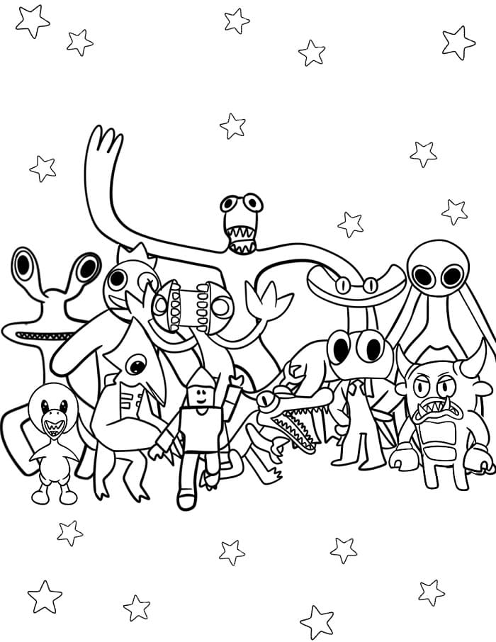 Rainbow Friends Oyunu Boyama Sayfası