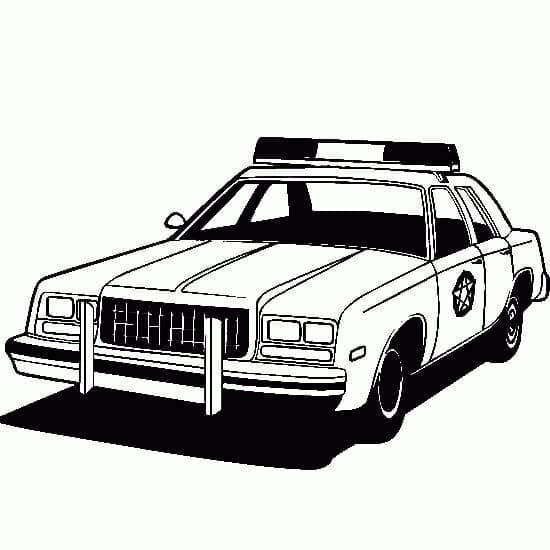 Renklendirilecek Polis Arabası Boyama Sayfası