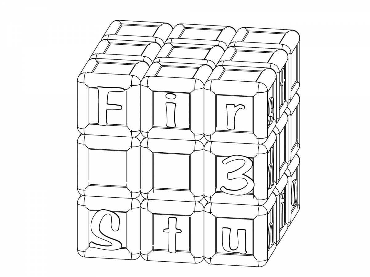 Rubik yazdırmak için Boyama Sayfası