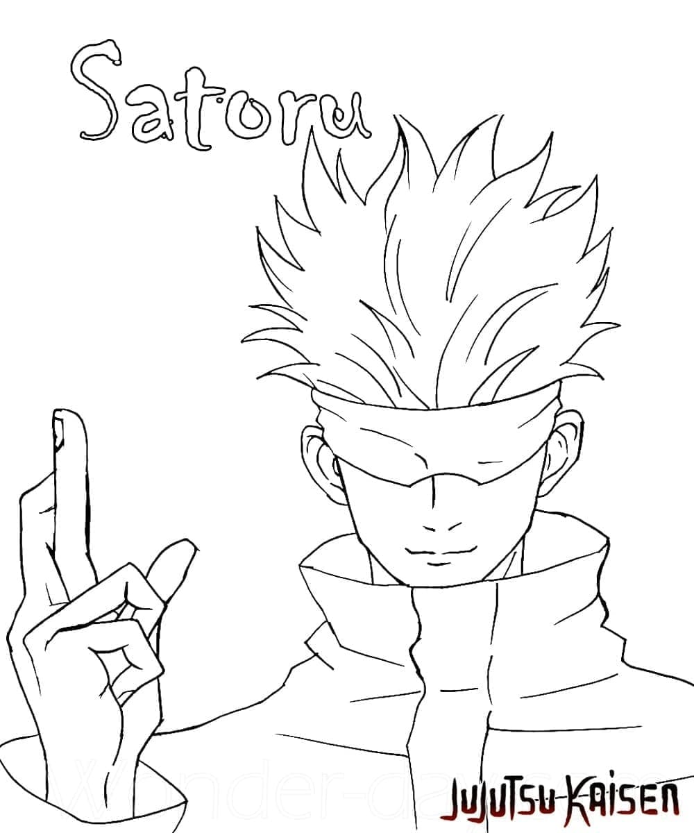 Satoru Gojo (3) Boyama Sayfası