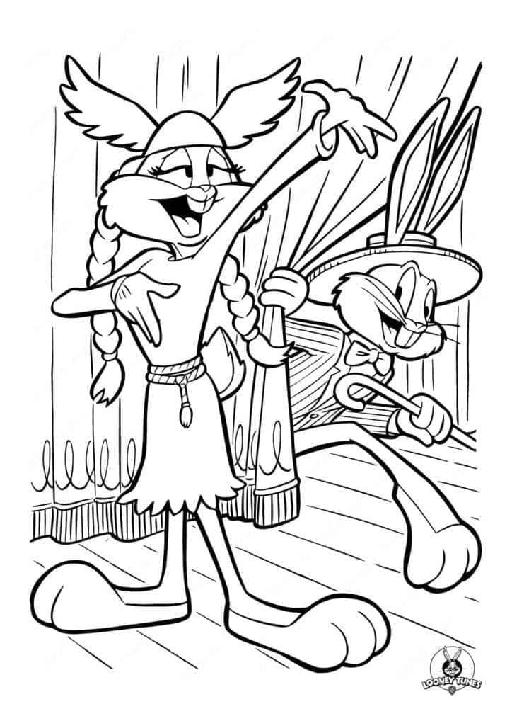 Sevgi dolu Bugs Bunny Boyama Sayfası