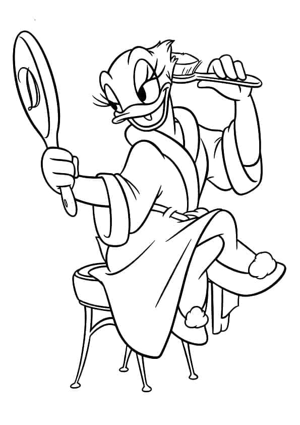 Sevgi dolu Daisy Duck Boyama Sayfası