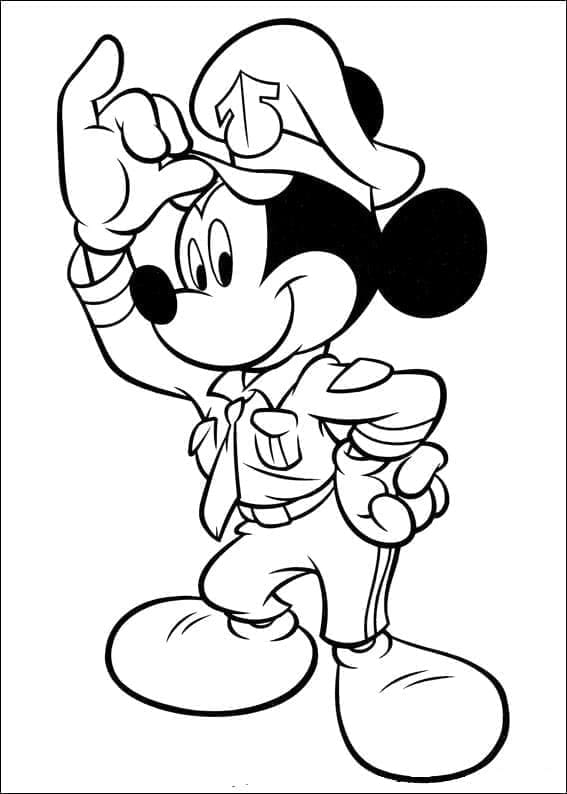 Sevgi dolu Mickey Mouse Boyama Sayfası