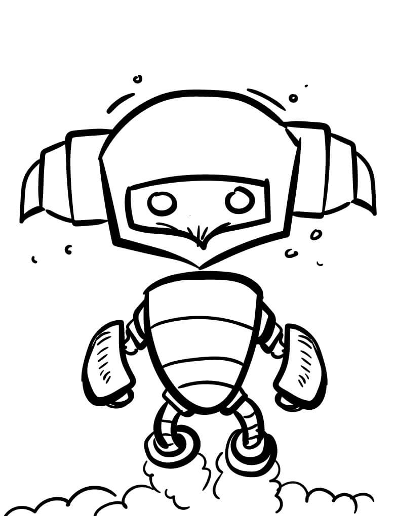 Sevimli Bir Robot Boyama Sayfası